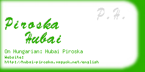 piroska hubai business card
